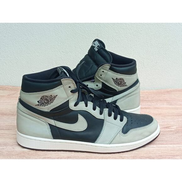 Jordan 1 Retro OG High Shadow 2.0 Grey Black Suede Leather Size 13 Men's
